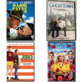 DVD Comedy Movies 4 Pack Fun Gift Bundle: Major Payne  Ghost Town  Juno Single-Disc Edition  Isn't It Romantic