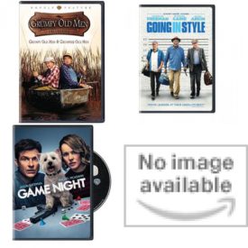 DVD Comedy Movies 4 Pack Fun Gift Bundle: Grumpy Old Men/Grumpier Old Men Full-Screen Edition  Going in Style  Game Night   Three Amigos!