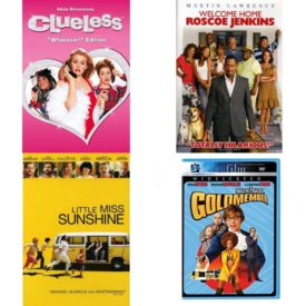 DVD Comedy Movies 4 Pack Fun Gift Bundle: Clueless  Welcome Home Roscoe Jenkins Widescreen  Little Miss Sunshine  Austin Powers in Goldmember