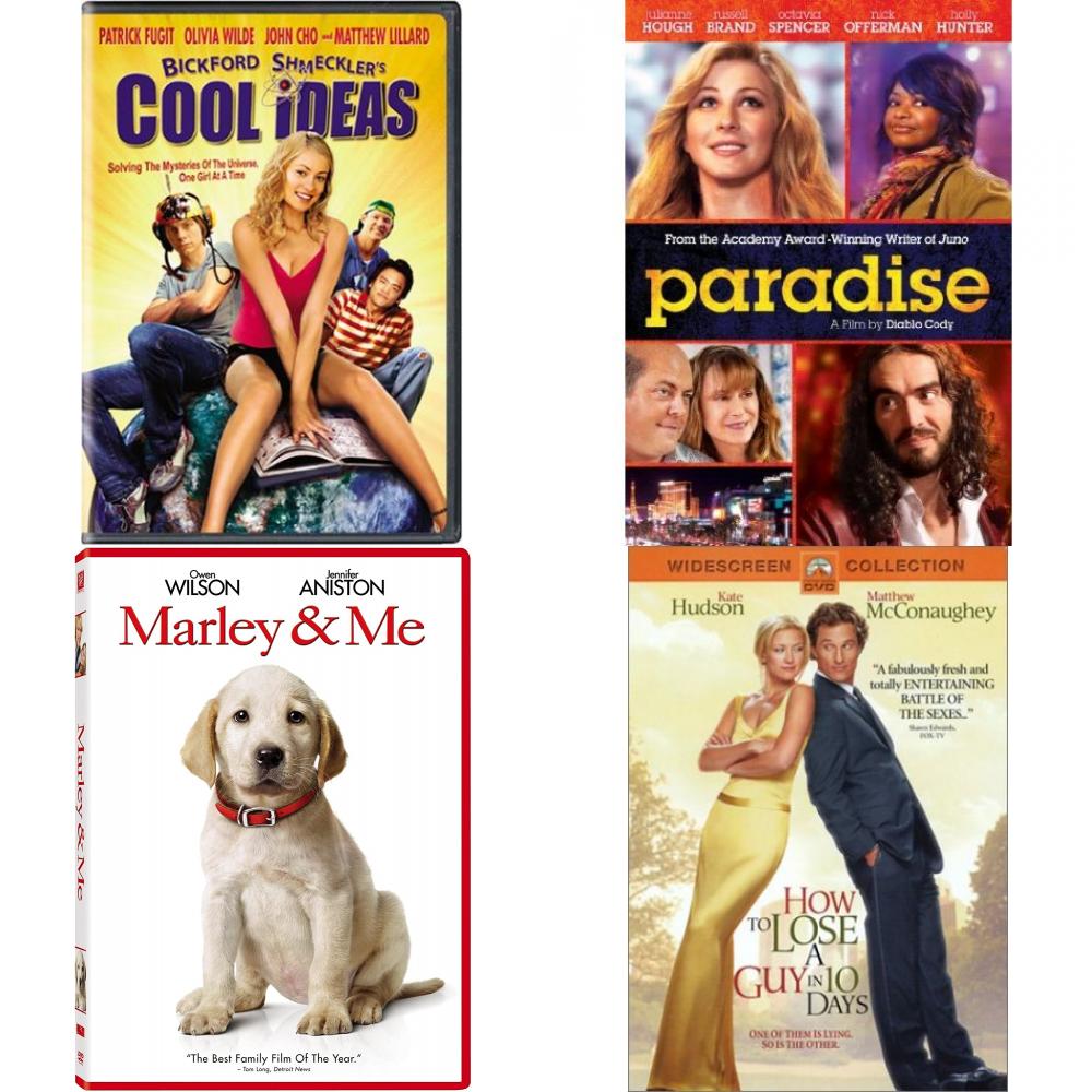 DVD Comedy Movies 4 Pack Fun Gift Bundle: Bickford Shmecklers Cool Ideas  Paradise Marley and Me Single-Disc Edition How to Lose a Guy in 10 Days  Widescreen Edition - Nokomis Bookstore &