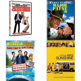 DVD Comedy Movies 4 Pack Fun Gift Bundle: Wedding Crashers R-Rated Widescreen Edition  Major Payne  Without A Paddle: Nature's Calling  Little Miss Sunshine