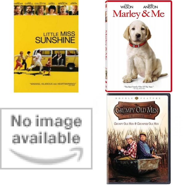 DVD Comedy Movies 4 Pack Fun Gift Bundle: Little Miss Sunshine  Marley and Me Single-Disc Edition  Men Who Stare at Goats  Grumpy Old Men/Grumpier Old Men Full-Screen Edition