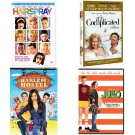 DVD Comedy Movies 4 Pack Fun Gift Bundle: Hairspray  It's Complicated  Harlem Hostel  Juno Single-Disc Edition