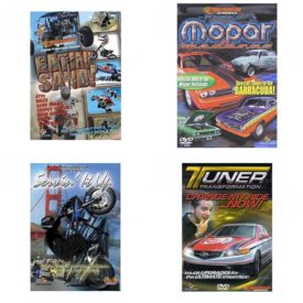 Auto, Truck & Cycle Extreme Stunts & Crashes 4 Pack Fun Gift DVD Bundle: Eatin Sand!  Mopar Madness  Servin It Up  Tuner Transformation: Change My Ride Now