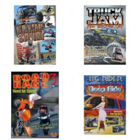 Auto, Truck & Cycle Extreme Stunts & Crashes 4 Pack Fun Gift DVD Bundle: Eatin Sand!  Truck Jam: All Tricked Out  Road Rage Vol. 3 -  Need for Speed  Og Rider: Deep Ride