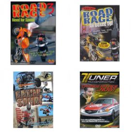 Auto, Truck & Cycle Extreme Stunts & Crashes 4 Pack Fun Gift DVD Bundle: Road Rage Vol. 3 -  Need for Speed  Road Rage: All Boxed Up Vols. 1-3  Eatin Sand!  Tuner Transformation: Change My Ride Now