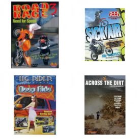 Auto, Truck & Cycle Extreme Stunts & Crashes 4 Pack Fun Gift DVD Bundle: Road Rage Vol. 3 -  Need for Speed  Sick Air  Og Rider: Deep Ride  Across the Dirt: A Dirt Bike Documentary