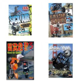 Auto, Truck & Cycle Extreme Stunts & Crashes 4 Pack Fun Gift DVD Bundle: Sick Air  Eatin Sand!  Road Rage Vol. 3 -  Need for Speed  Servin It Up