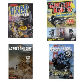 Auto, Truck & Cycle Extreme Stunts & Crashes 4 Pack Fun Gift DVD Bundle: Road Rage: All Boxed Up Vols. 1-3  Throttle Junkies  Across the Dirt: A Dirt Bike Documentary  Servin It Up