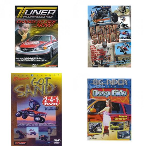 Auto, Truck & Cycle Extreme Stunts & Crashes 4 Pack Fun Gift DVD Bundle: Tuner Transformation: Change My Ride Now  Eatin Sand!  Got Sand? by Blue Planet  Og Rider: Deep Ride