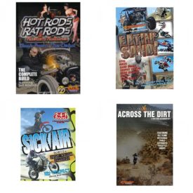 Auto, Truck & Cycle Extreme Stunts & Crashes 4 Pack Fun Gift DVD Bundle: Hot Rods, Rat Rods & Kustom Kulture: Back from the Dead - The Complete Build  Eatin Sand!  Sick Air  Across the Dirt: A Dirt Bike Documentary
