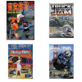 Auto, Truck & Cycle Extreme Stunts & Crashes 4 Pack Fun Gift DVD Bundle: Road Rage Vol. 3 -  Need for Speed  Truck Jam: All Tricked Out  Og Rider: Deep Ride  Servin It Up