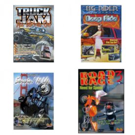 Auto, Truck & Cycle Extreme Stunts & Crashes 4 Pack Fun Gift DVD Bundle: Truck Jam: All Tricked Out  Og Rider: Deep Ride  Servin It Up  Road Rage Vol. 3 -  Need for Speed
