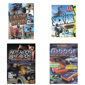 Auto, Truck & Cycle Extreme Stunts & Crashes 4 Pack Fun Gift DVD Bundle: Eatin Sand!  Sick Air  Hot Rods, Rat Rods & Kustom Kulture: Back from the Dead - The Complete Build  Mopar Madness