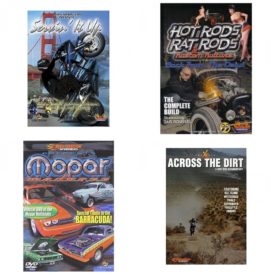Auto, Truck & Cycle Extreme Stunts & Crashes 4 Pack Fun Gift DVD Bundle: Servin It Up  Hot Rods, Rat Rods & Kustom Kulture: Back from the Dead - The Complete Build  Mopar Madness  Across the Dirt: A Dirt Bike Documentary