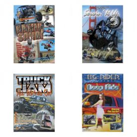 Auto, Truck & Cycle Extreme Stunts & Crashes 4 Pack Fun Gift DVD Bundle: Eatin Sand!  Servin It Up  Truck Jam: All Tricked Out  Og Rider: Deep Ride