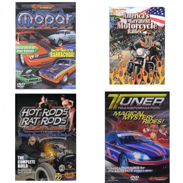 Auto, Truck & Cycle Extreme Stunts & Crashes 4 Pack Fun Gift DVD Bundle: Mopar Madness  Americas Greatest Motorcycle Rallies  Hot Rods, Rat Rods & Kustom Kulture: Back from the Dead - The Complete Build  O.G. Rider: Homies and Hynas
