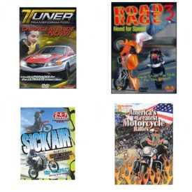 Auto, Truck & Cycle Extreme Stunts & Crashes 4 Pack Fun Gift DVD Bundle: Tuner Transformation: Change My Ride Now  Road Rage Vol. 3 -  Need for Speed  Sick Air  Americas Greatest Motorcycle Rallies