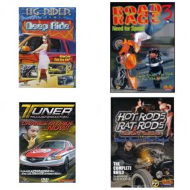 Auto, Truck & Cycle Extreme Stunts & Crashes 4 Pack Fun Gift DVD Bundle: Og Rider: Deep Ride  Road Rage Vol. 3 -  Need for Speed  Tuner Transformation: Change My Ride Now  Hot Rods, Rat Rods & Kustom Kulture: Back from the Dead - The Complete Build