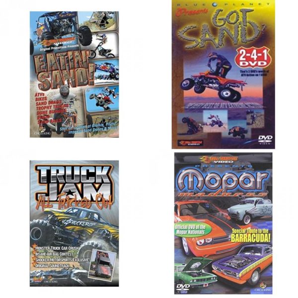 Auto, Truck & Cycle Extreme Stunts & Crashes 4 Pack Fun Gift DVD Bundle: Eatin Sand!  Got Sand? by Blue Planet  Truck Jam: All Tricked Out  Mopar Madness