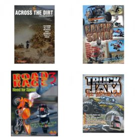 Auto, Truck & Cycle Extreme Stunts & Crashes 4 Pack Fun Gift DVD Bundle: Across the Dirt: A Dirt Bike Documentary  Eatin Sand!  Road Rage Vol. 3 -  Need for Speed  Truck Jam: All Tricked Out