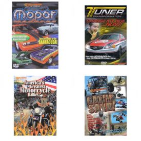 Auto, Truck & Cycle Extreme Stunts & Crashes 4 Pack Fun Gift DVD Bundle: Mopar Madness  Tuner Transformation: Change My Ride Now  Americas Greatest Motorcycle Rallies  Eatin Sand!