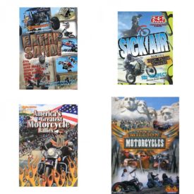Auto, Truck & Cycle Extreme Stunts & Crashes 4 Pack Fun Gift DVD Bundle: Eatin Sand!  Sick Air  Americas Greatest Motorcycle Rallies  One Million Motorcycles: Sturgis Rally