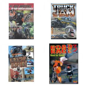 Auto, Truck & Cycle Extreme Stunts & Crashes 4 Pack Fun Gift DVD Bundle: Off-Road Impossible: The Perry Mountain Assignment  Truck Jam: All Tricked Out  Eatin Sand!  Road Rage Vol. 3 -  Need for Speed