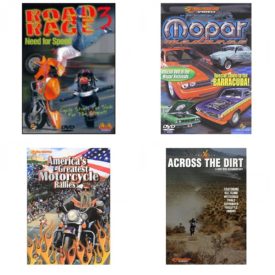 Auto, Truck & Cycle Extreme Stunts & Crashes 4 Pack Fun Gift DVD Bundle: Road Rage Vol. 3 -  Need for Speed  Mopar Madness  Americas Greatest Motorcycle Rallies  Across the Dirt: A Dirt Bike Documentary
