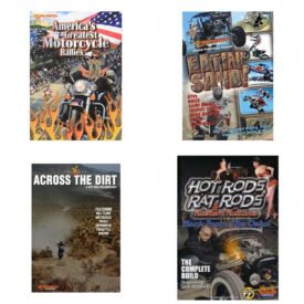 Auto, Truck & Cycle Extreme Stunts & Crashes 4 Pack Fun Gift DVD Bundle: Americas Greatest Motorcycle Rallies  Eatin Sand!  Across the Dirt: A Dirt Bike Documentary  Hot Rods, Rat Rods & Kustom Kulture: Back from the Dead - The Complete Build