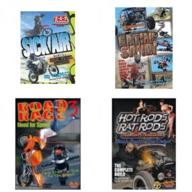 Auto, Truck & Cycle Extreme Stunts & Crashes 4 Pack Fun Gift DVD Bundle: Sick Air  Eatin Sand!  Road Rage Vol. 3 -  Need for Speed  Hot Rods, Rat Rods & Kustom Kulture: Back from the Dead - The Complete Build