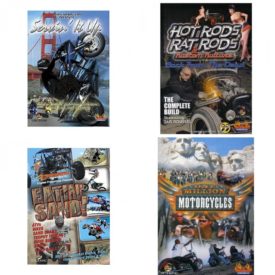 Auto, Truck & Cycle Extreme Stunts & Crashes 4 Pack Fun Gift DVD Bundle: Servin It Up  Hot Rods, Rat Rods & Kustom Kulture: Back from the Dead - The Complete Build  Eatin Sand!  One Million Motorcycles: Sturgis Rally
