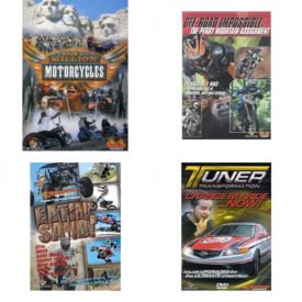 Auto, Truck & Cycle Extreme Stunts & Crashes 4 Pack Fun Gift DVD Bundle: One Million Motorcycles: Sturgis Rally  Off-Road Impossible: The Perry Mountain Assignment  Eatin Sand!  Tuner Transformation: Change My Ride Now