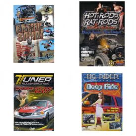 Auto, Truck & Cycle Extreme Stunts & Crashes 4 Pack Fun Gift DVD Bundle: Eatin Sand!  Hot Rods, Rat Rods & Kustom Kulture: Back from the Dead - The Complete Build  Tuner Transformation: Change My Ride Now  Og Rider: Deep Ride