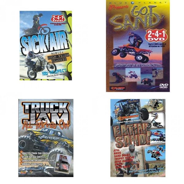 Auto, Truck & Cycle Extreme Stunts & Crashes 4 Pack Fun Gift DVD Bundle: Sick Air  Got Sand? by Blue Planet  Truck Jam: All Tricked Out  Eatin Sand!