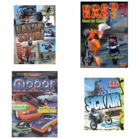 Auto, Truck & Cycle Extreme Stunts & Crashes 4 Pack Fun Gift DVD Bundle: Eatin Sand!  Road Rage Vol. 3 -  Need for Speed  Mopar Madness  Sick Air