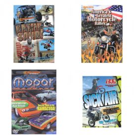Auto, Truck & Cycle Extreme Stunts & Crashes 4 Pack Fun Gift DVD Bundle: Eatin Sand!  Americas Greatest Motorcycle Rallies  Mopar Madness  Sick Air