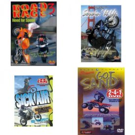 Auto, Truck & Cycle Extreme Stunts & Crashes 4 Pack Fun Gift DVD Bundle: Road Rage Vol. 3 -  Need for Speed  Servin It Up  Sick Air  Got Sand? by Blue Planet