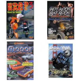 Auto, Truck & Cycle Extreme Stunts & Crashes 4 Pack Fun Gift DVD Bundle: Road Rage Vol. 3 -  Need for Speed  Hot Rods, Rat Rods & Kustom Kulture: Back from the Dead - The Complete Build  Mopar Madness  Servin It Up