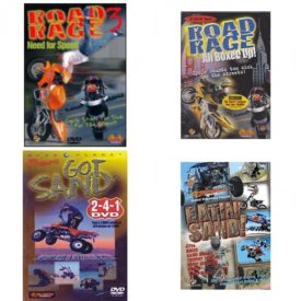 Auto, Truck & Cycle Extreme Stunts & Crashes 4 Pack Fun Gift DVD Bundle: Road Rage Vol. 3 -  Need for Speed  Road Rage: All Boxed Up Vols. 1-3  Got Sand? by Blue Planet  Eatin Sand!