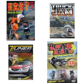 Auto, Truck & Cycle Extreme Stunts & Crashes 4 Pack Fun Gift DVD Bundle: Road Rage Vol. 3 -  Need for Speed  Truck Jam: All Tricked Out  Tuner Transformation: Change My Ride Now  Throttle Junkies