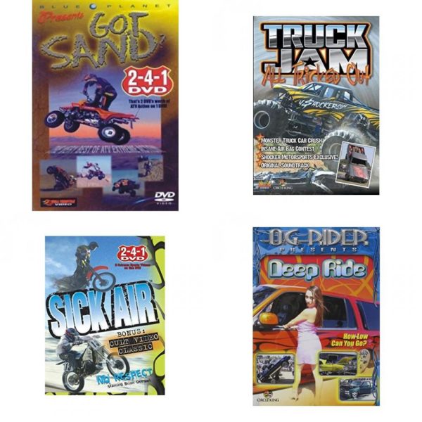 Auto, Truck & Cycle Extreme Stunts & Crashes 4 Pack Fun Gift DVD Bundle: Got Sand? by Blue Planet  Truck Jam: All Tricked Out  Sick Air  Og Rider: Deep Ride