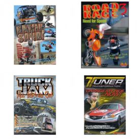Auto, Truck & Cycle Extreme Stunts & Crashes 4 Pack Fun Gift DVD Bundle: Eatin Sand!  Road Rage Vol. 3 -  Need for Speed  Truck Jam: All Tricked Out  Tuner Transformation: Change My Ride Now