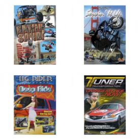 Auto, Truck & Cycle Extreme Stunts & Crashes 4 Pack Fun Gift DVD Bundle: Eatin Sand!  Servin It Up  Og Rider: Deep Ride  Tuner Transformation: Change My Ride Now