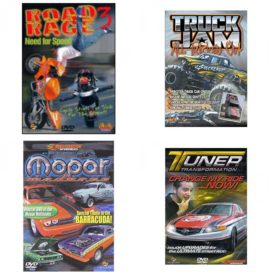 Auto, Truck & Cycle Extreme Stunts & Crashes 4 Pack Fun Gift DVD Bundle: Road Rage Vol. 3 -  Need for Speed  Truck Jam: All Tricked Out  Mopar Madness  Tuner Transformation: Change My Ride Now