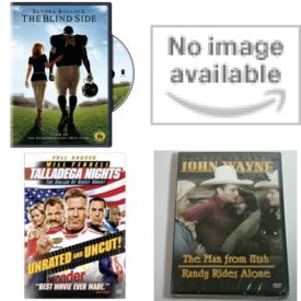 DVD Assorted Movies 4 Pack Fun Gift Bundle: The Blind Side, Ocean's Eleven, Talladega Nights - The Ballad of Ricky Bobby, John Wayne - Double Feature: The Man From Utah/Randy Rides Alone
