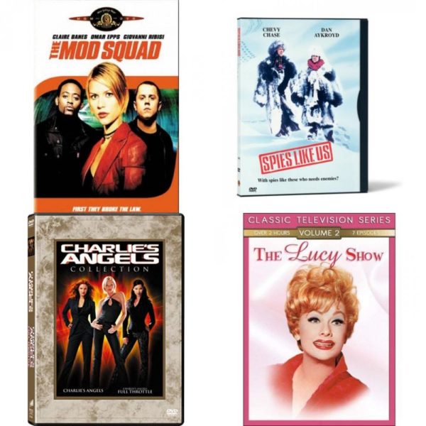 DVD Assorted Movies 4 Pack Fun Gift Bundle: The Mod Squad, Spies Like Us, Charlies Angels / Charlies Angels: Full Throttle - Set, The Lucy Show V.2