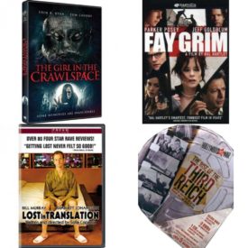 DVD Assorted Movies 4 Pack Fun Gift Bundle: The Girl in the Crawlspace, Fay Grim, Lost in Translation, WWII RISE OF THE THIRD REICH