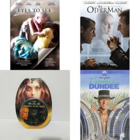 DVD Assorted Movies 4 Pack Fun Gift Bundle: Eyes to See, THE OTHER MAN MOVIE, Gardens of the Night, Crocodile Dundee
