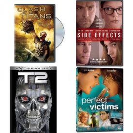 DVD Assorted Movies 4 Pack Fun Gift Bundle: Clash Of The Titans, Side Effects, Terminator 2: Judgment Day, Perfect Victims
